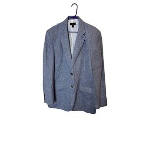 Club Room Linen Blazer Mens 2XL Light Blue Sport Coat Casual Summer Jacket